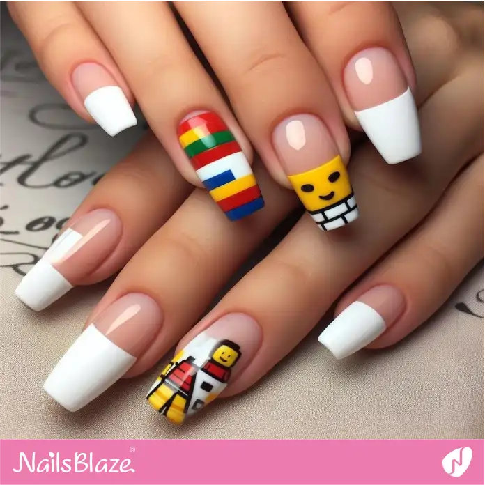Color Blocked LEGO-Inspired Nails | Game Nails - NB2713